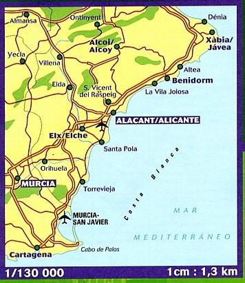 Carte routière n° 123 - Costa Blanca | Michelin - Zoom Espagne carte routière Michelin