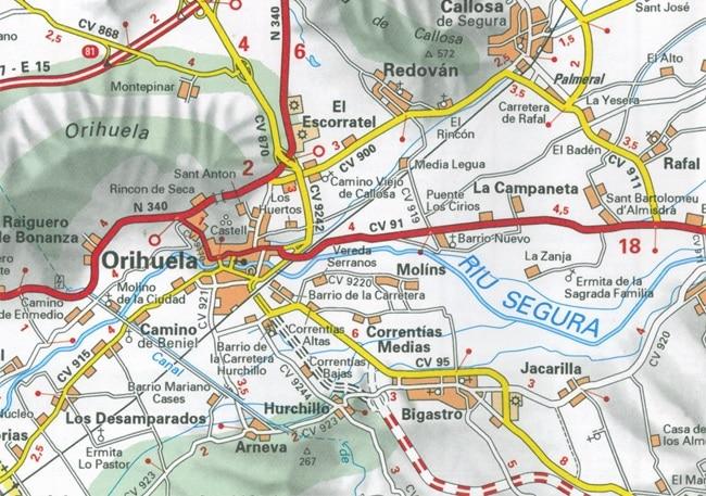 Carte routière n° 123 - Costa Blanca | Michelin - Zoom Espagne carte routière Michelin