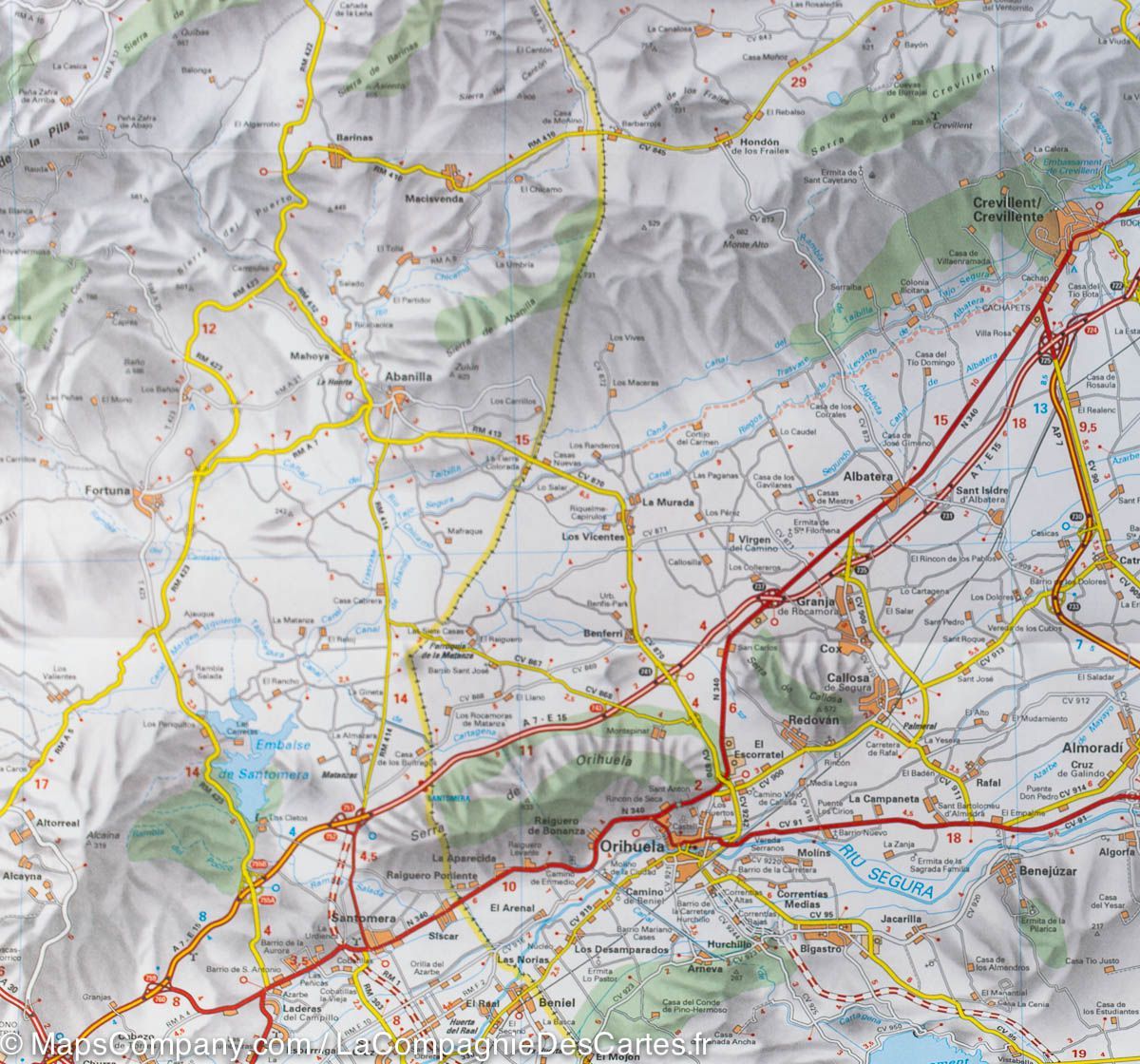Carte routière n° 123 - Costa Blanca | Michelin - Zoom Espagne carte routière Michelin