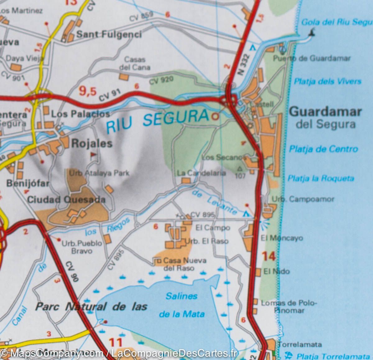 Carte routière n° 123 - Costa Blanca | Michelin - Zoom Espagne carte routière Michelin