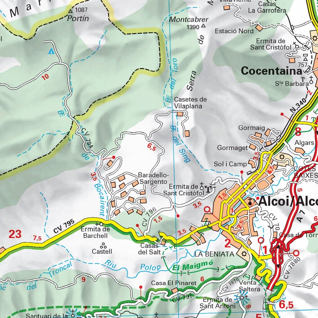 Carte routière n° 123 - Costa Blanca | Michelin - Zoom Espagne carte routière Michelin