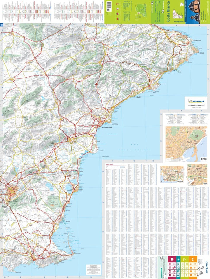 Carte routière n° 123 - Costa Blanca | Michelin - Zoom Espagne carte pliée Michelin 