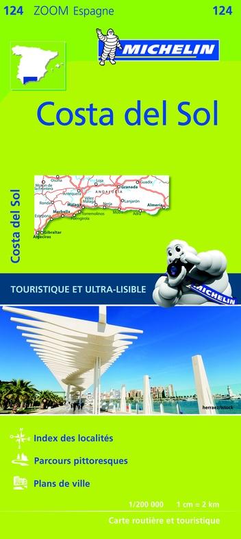 Carte routière n° 124 - Costa del Sol (Andalousie) | Michelin - Zoom Espagne carte routière Michelin