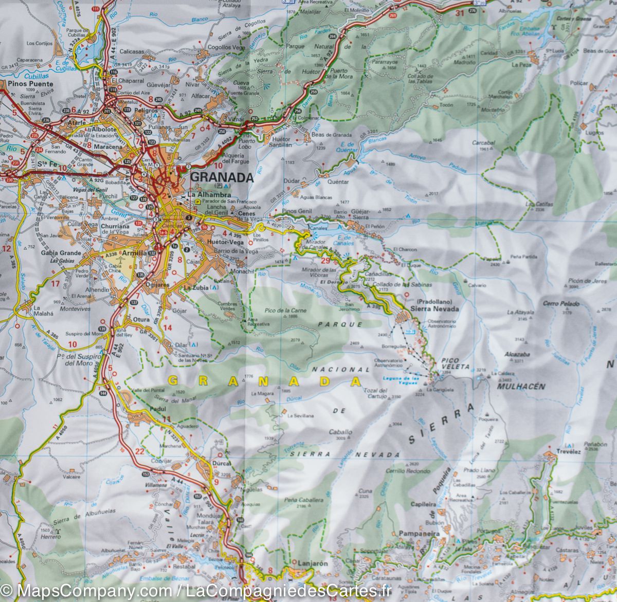 Carte routière n° 124 - Costa del Sol (Andalousie) | Michelin - Zoom Espagne carte routière Michelin