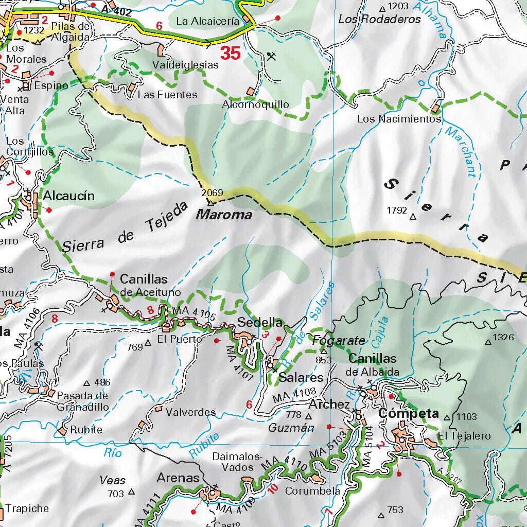 Carte routière n° 124 - Costa del Sol (Andalousie) | Michelin - Zoom Espagne carte routière Michelin