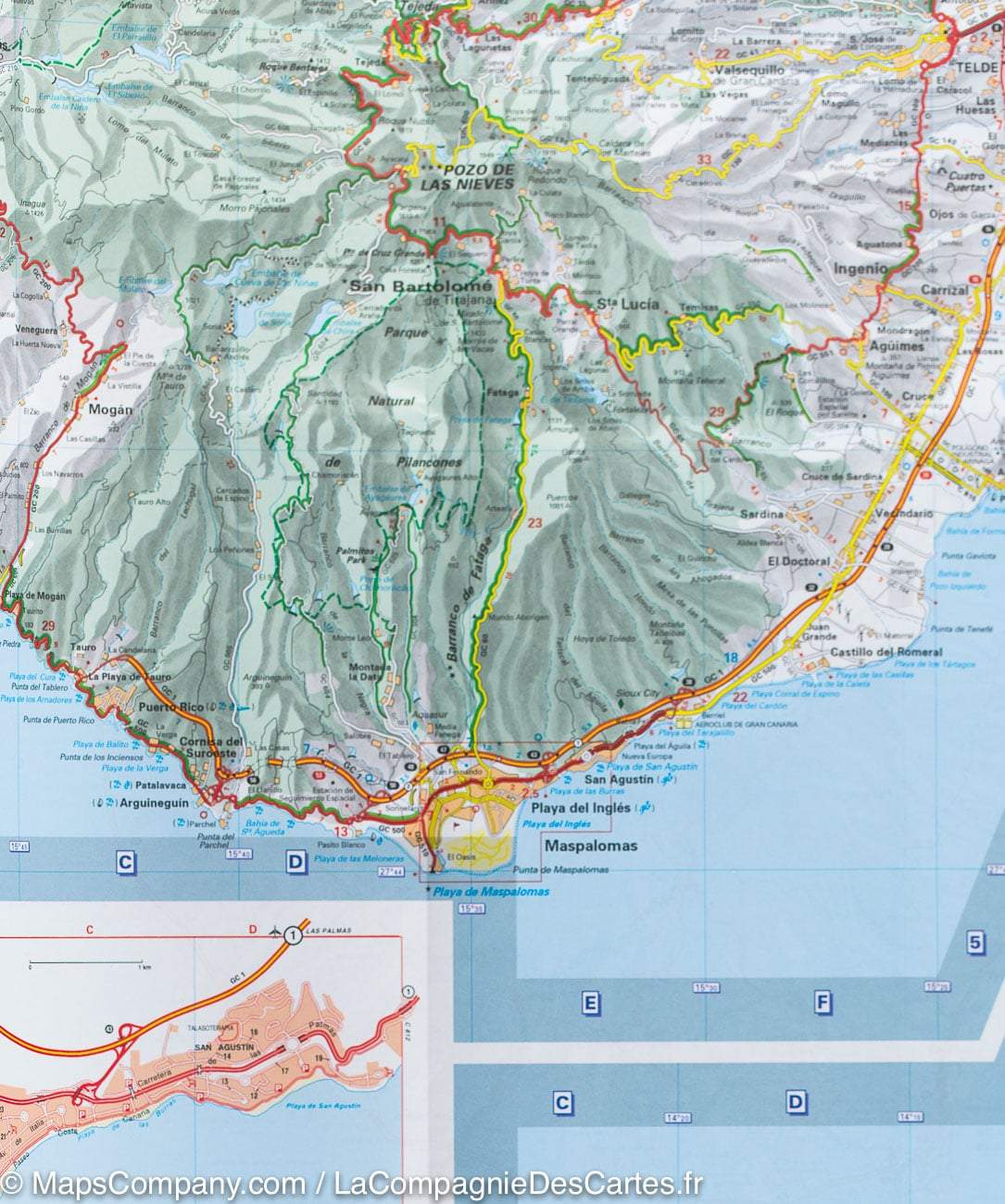 Carte routière n° 125 - Iles Canaries | Michelin - Zoom Espagne carte routière Michelin