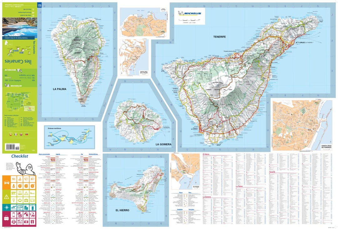 Carte routière n° 125 - Iles Canaries | Michelin - Zoom Espagne carte pliée Michelin 