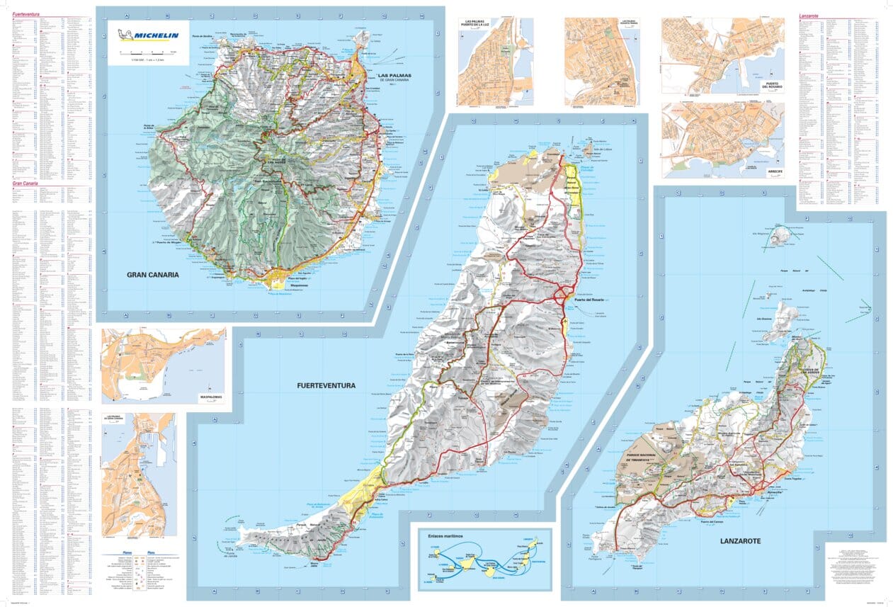Carte routière n° 125 - Iles Canaries | Michelin - Zoom Espagne carte routière Michelin