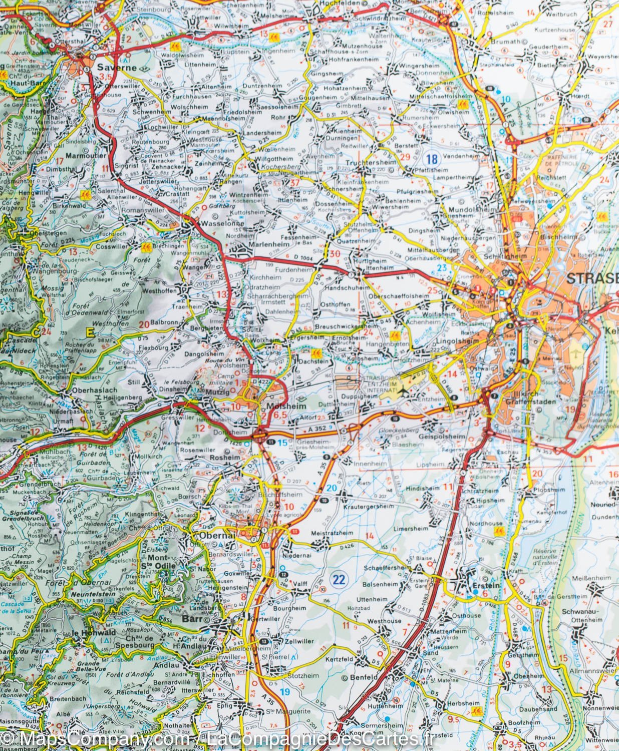 Carte routière n° 131 - Forêt Noire & Alsace | Michelin - Zoom France carte routière Michelin