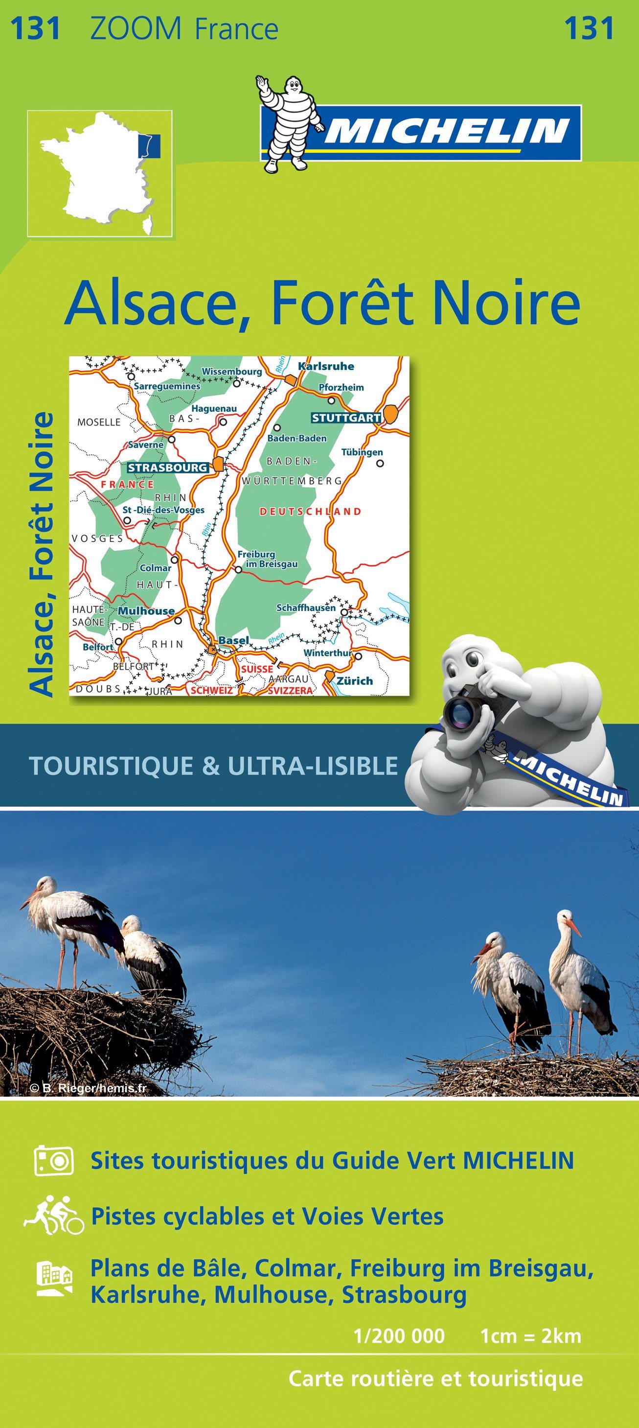 Carte routière n° 131 - Forêt Noire & Alsace | Michelin - Zoom France carte routière Michelin