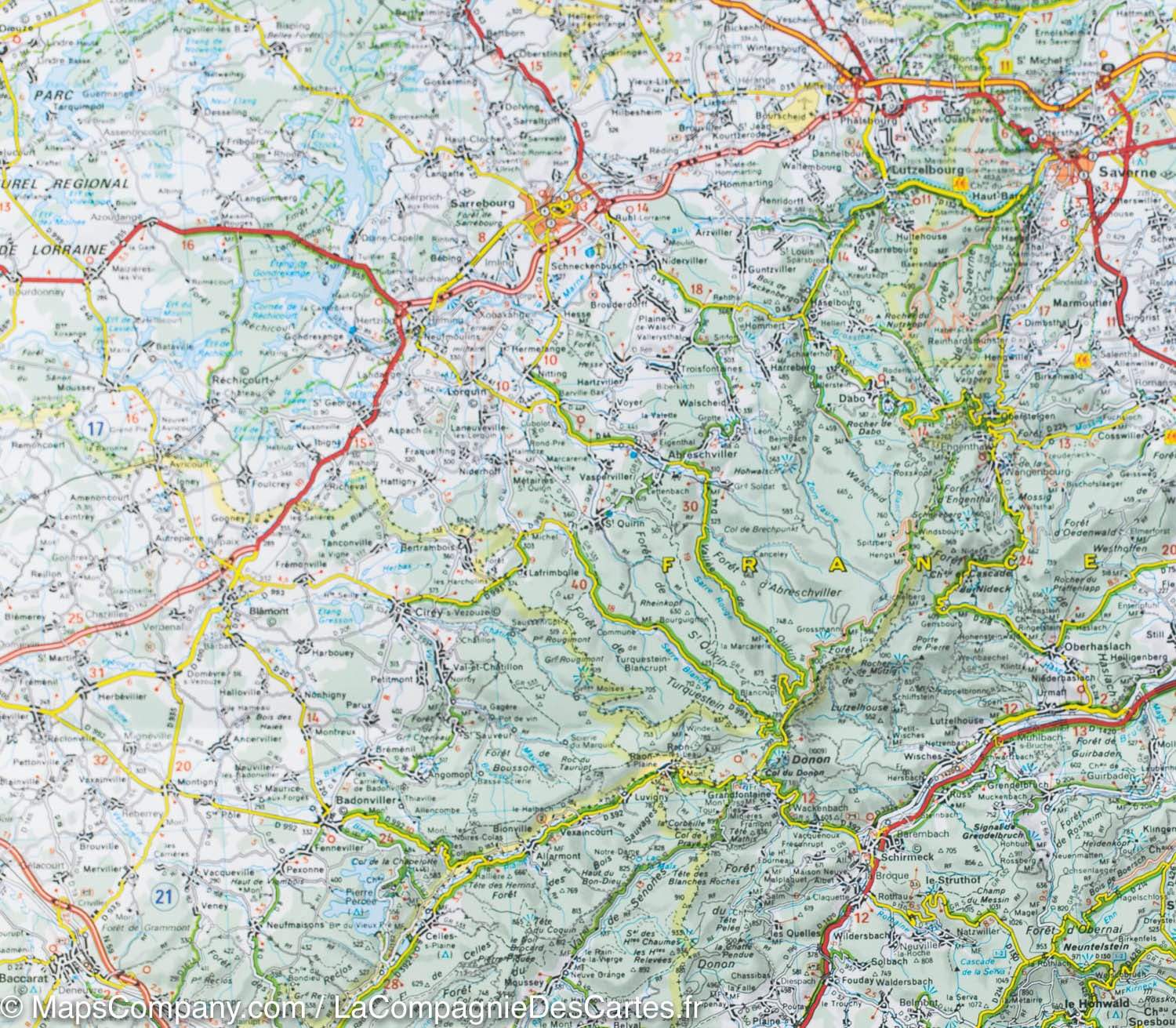 Carte routière n° 131 - Forêt Noire & Alsace | Michelin - Zoom France carte routière Michelin