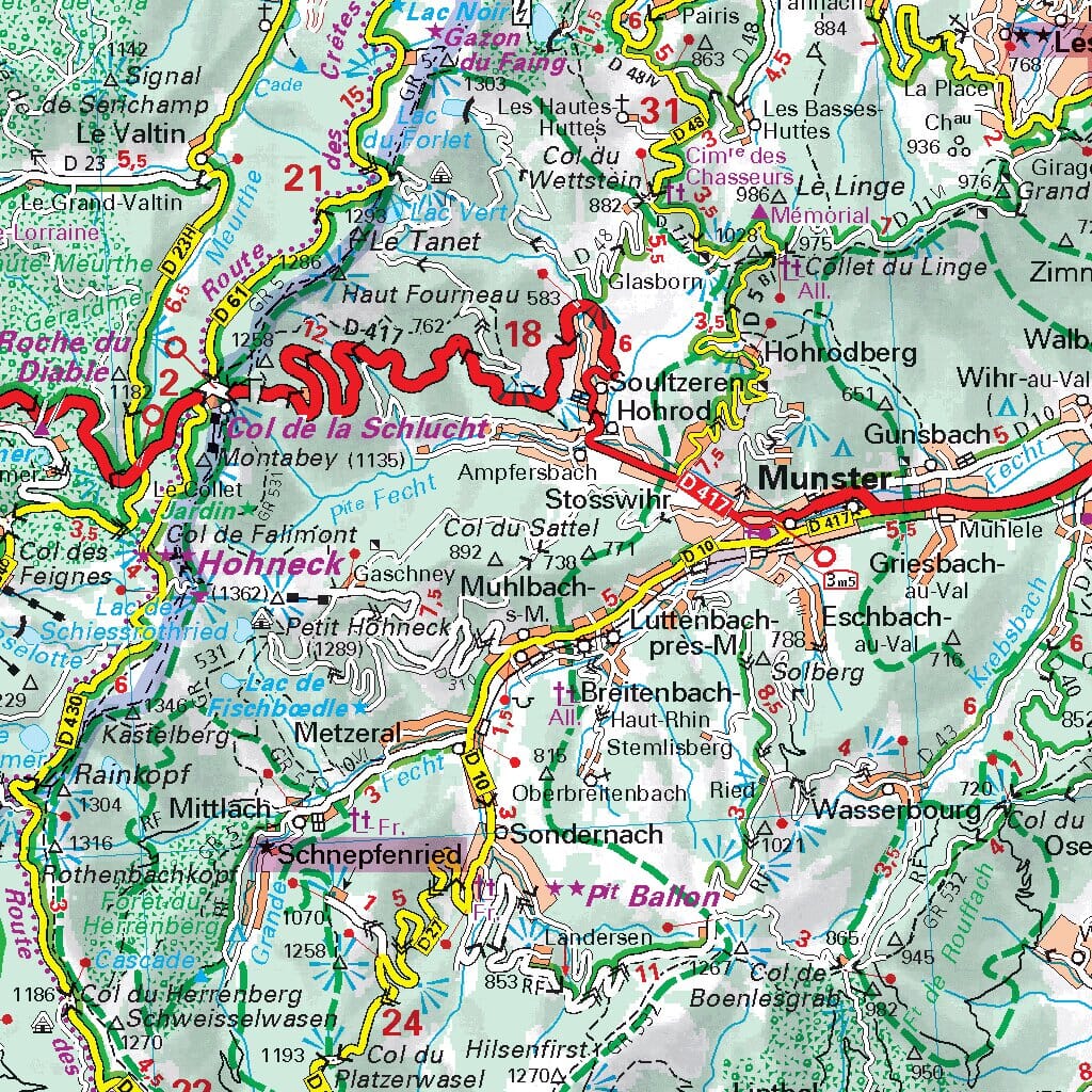 Carte routière n° 131 - Forêt Noire & Alsace | Michelin - Zoom France carte routière Michelin