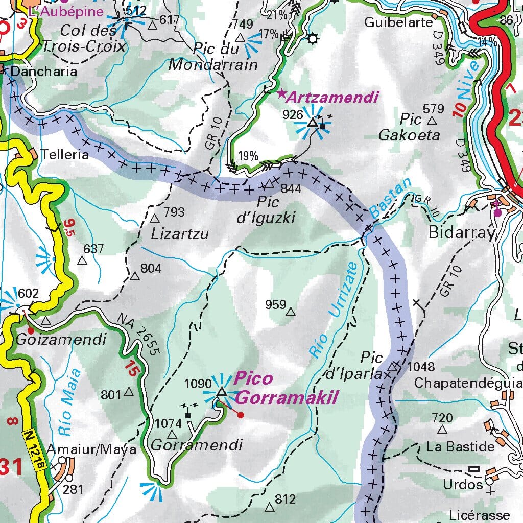Carte routière n° 133 - Landes Sud & Côte Basque | Michelin - Zoom France carte routière Michelin