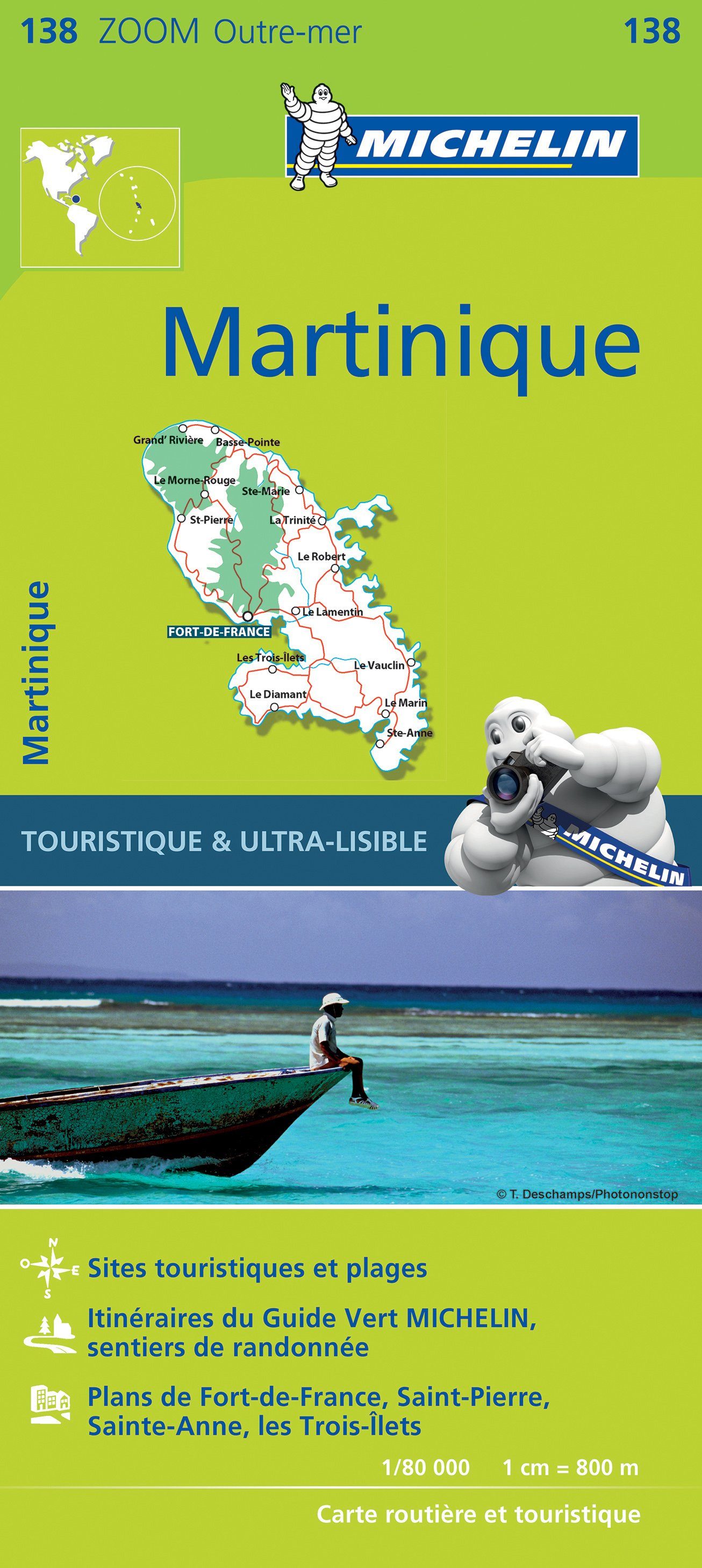 Carte routière n° 138 - Martinique | Michelin - Zoom Outre-mer carte routière Michelin