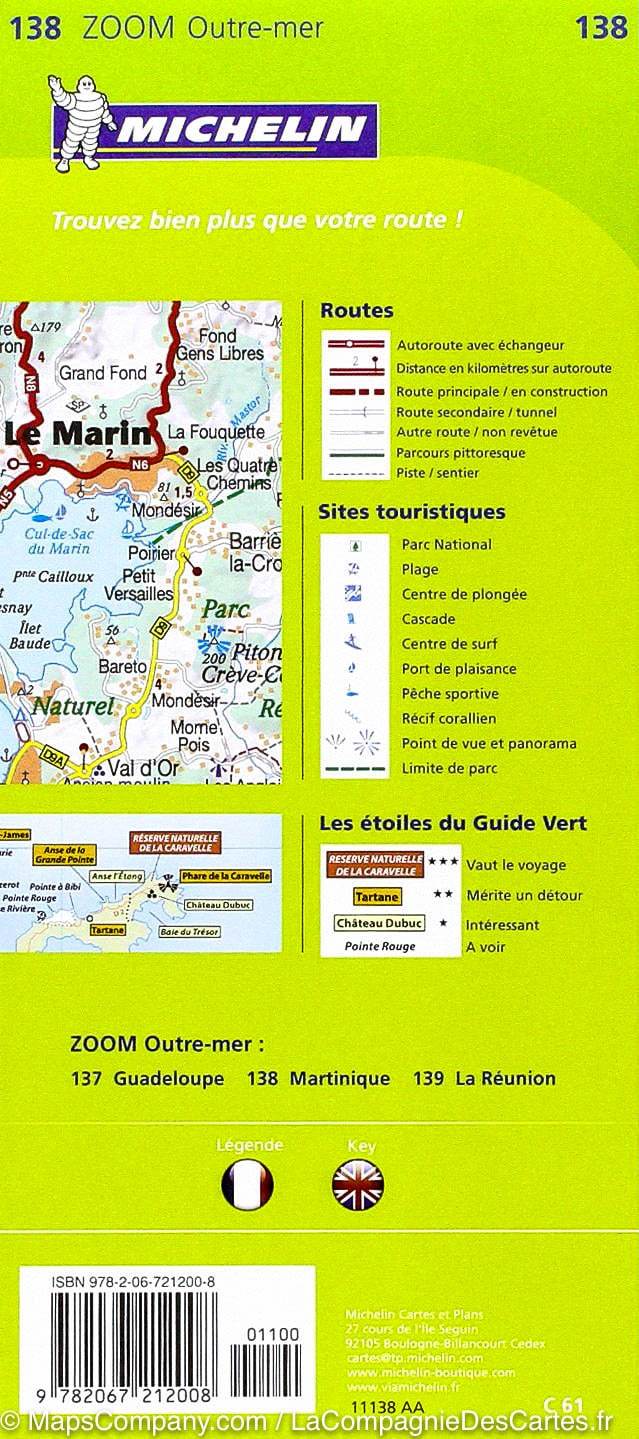 Carte routière n° 138 - Martinique | Michelin - Zoom Outre-mer carte routière Michelin