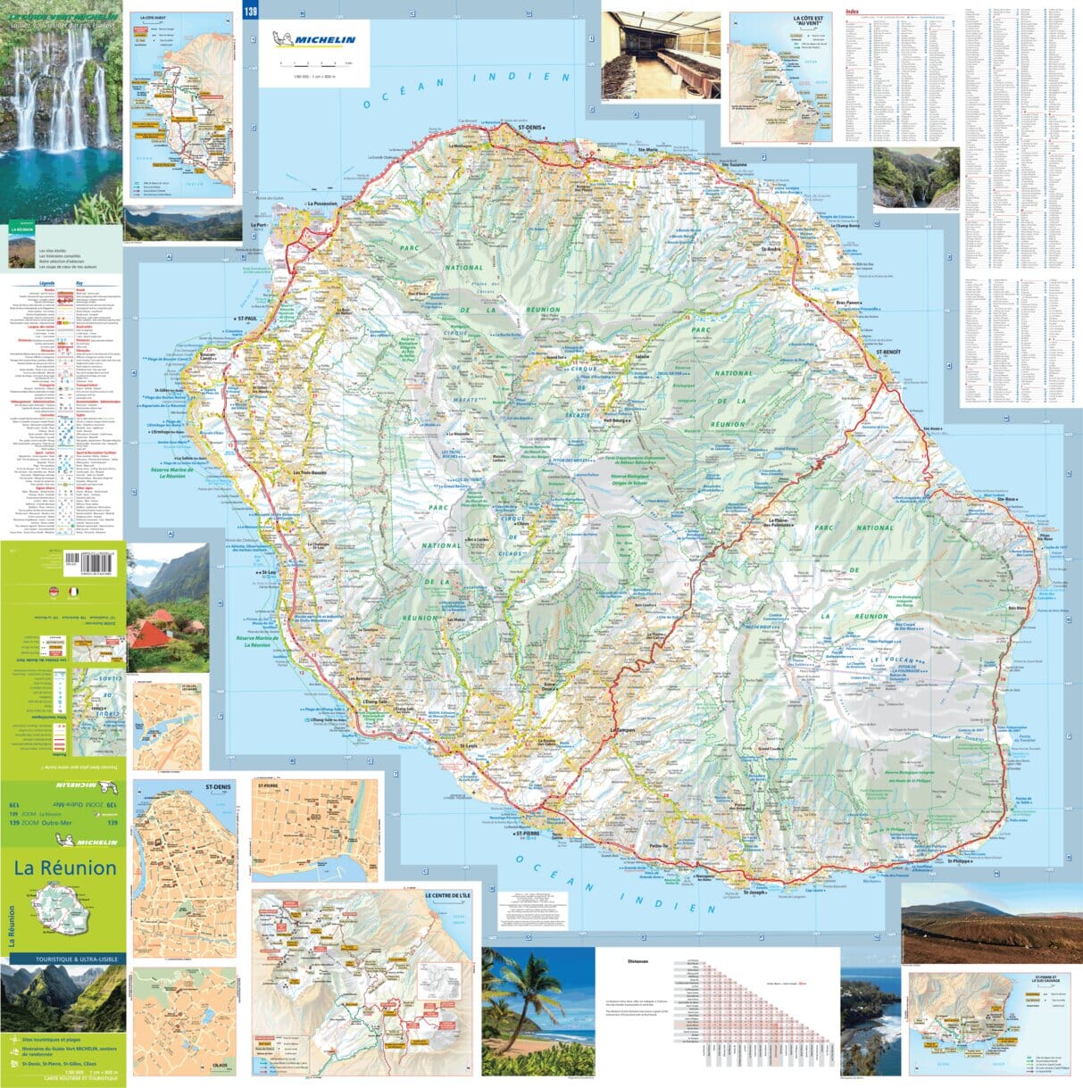 Carte routière n° 139 - La Réunion | Michelin - Zoom Outre-mer carte routière Michelin