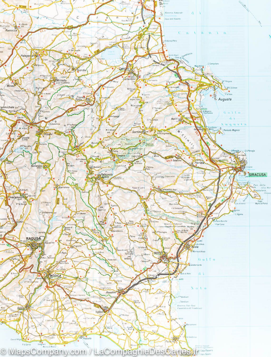 Carte routière n° 14 - Sicile | Touring Club Italiano-1/200 000 carte routière Touring Club Italiano