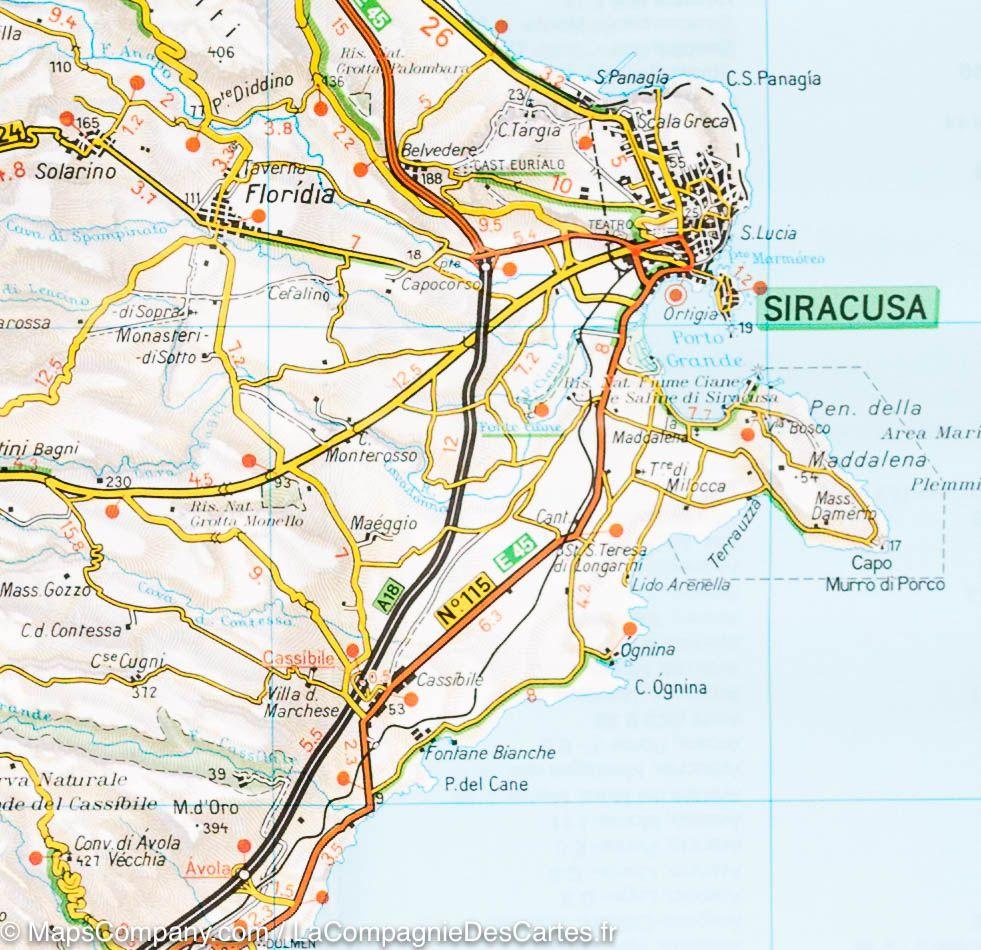 Carte routière n° 14 - Sicile | Touring Club Italiano-1/200 000 carte routière Touring Club Italiano