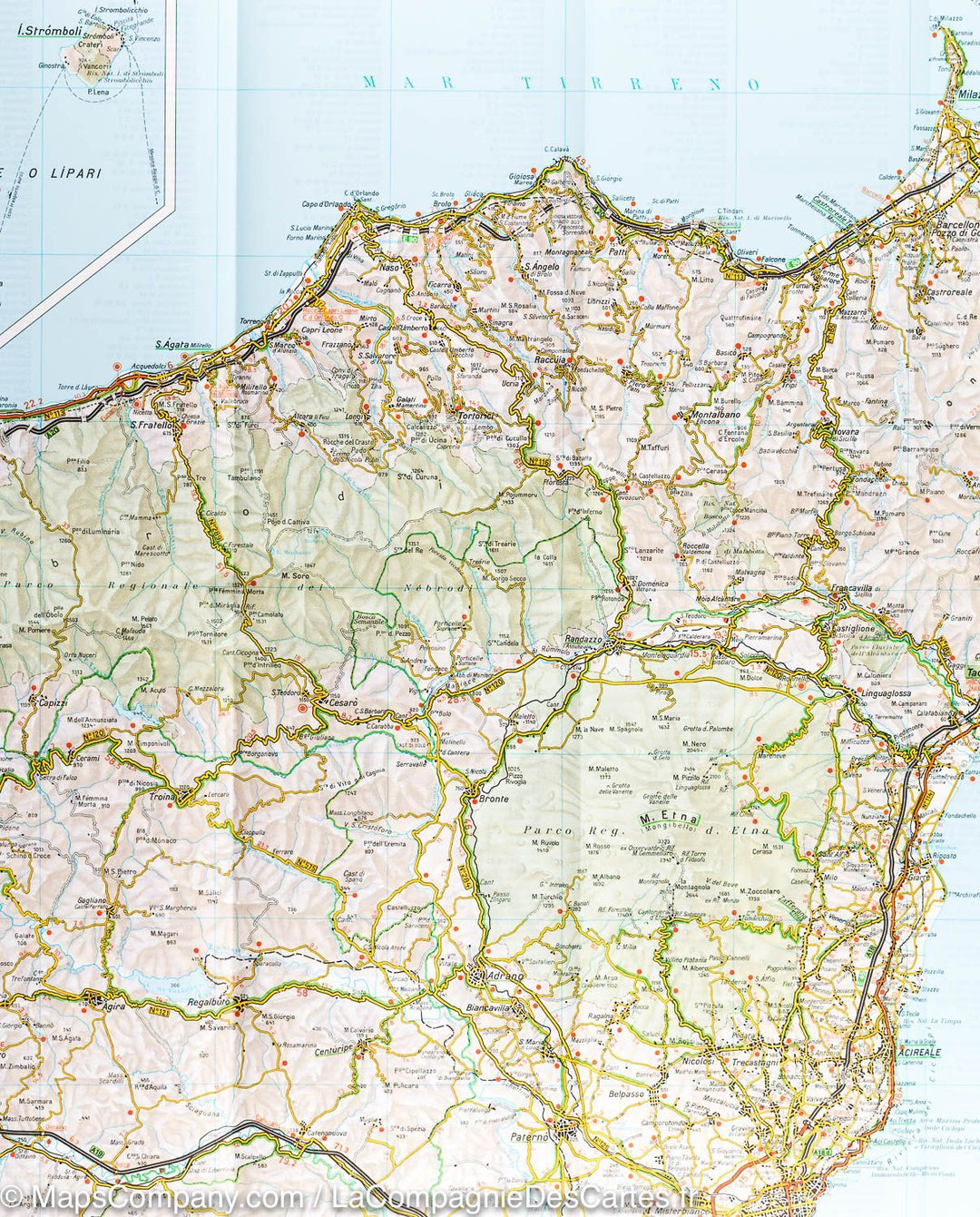 Carte de la Sicile #14 | Touring Club Italiano - La Compagnie des Cartes