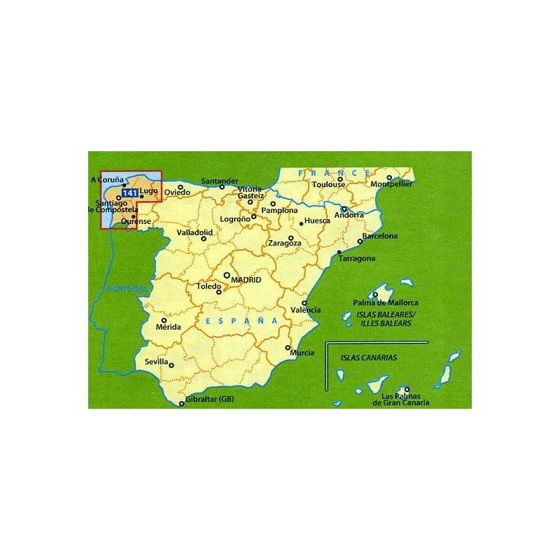 Carte routière n° 141 - Côte de Galice | Michelin - Zoom Espagne carte routière Michelin