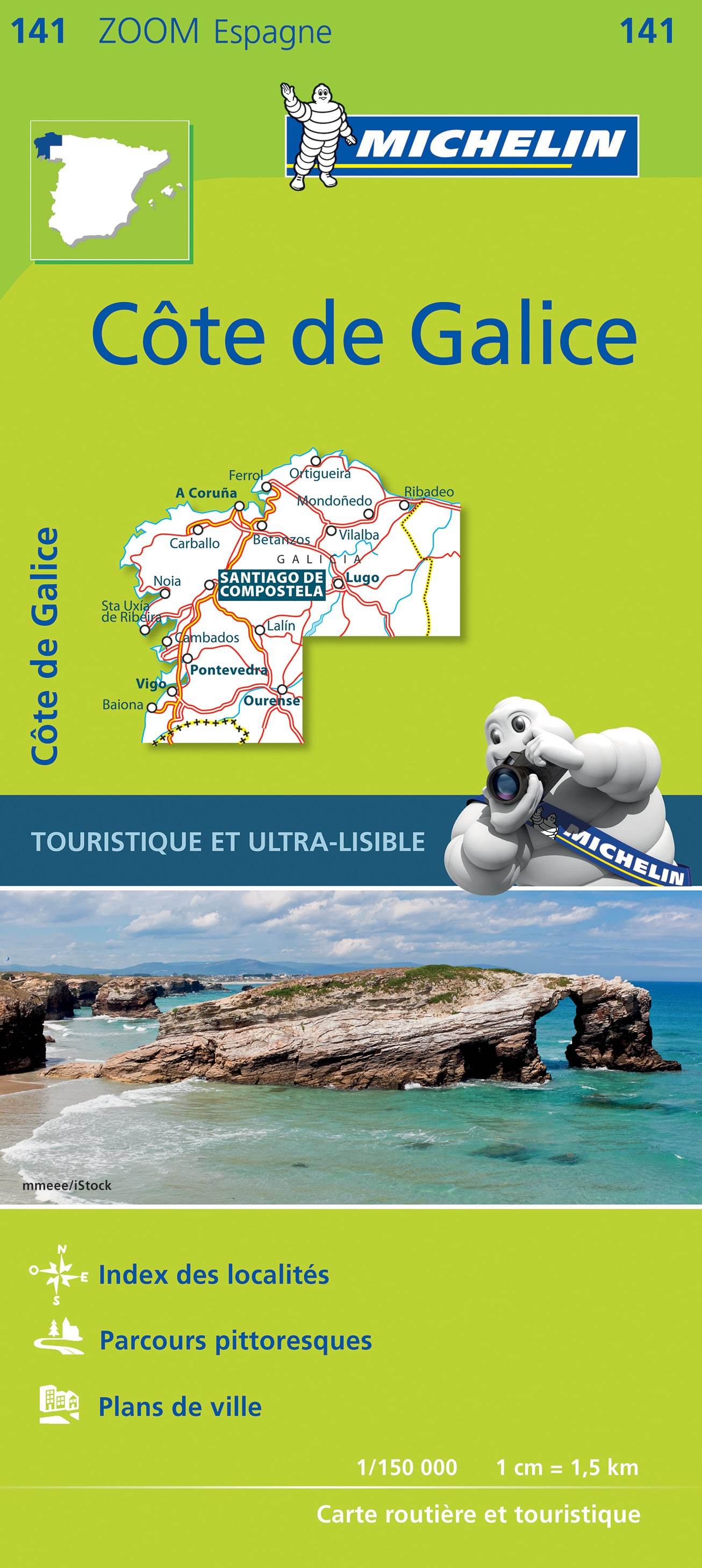 Carte routière n° 141 - Côte de Galice | Michelin - Zoom Espagne carte routière Michelin