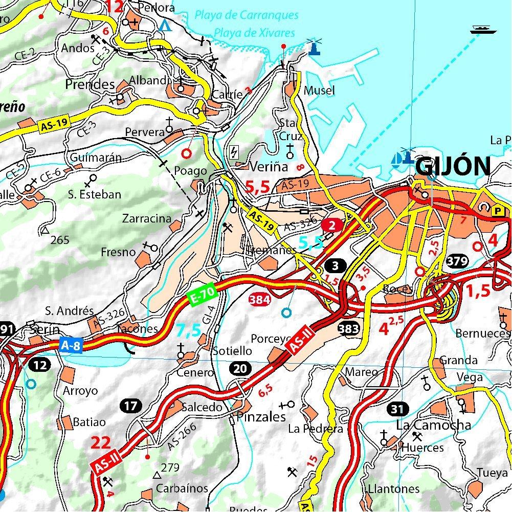 Carte routière n° 142 - Asturies & Costa Verde | Michelin - Zoom Espagne carte routière Michelin