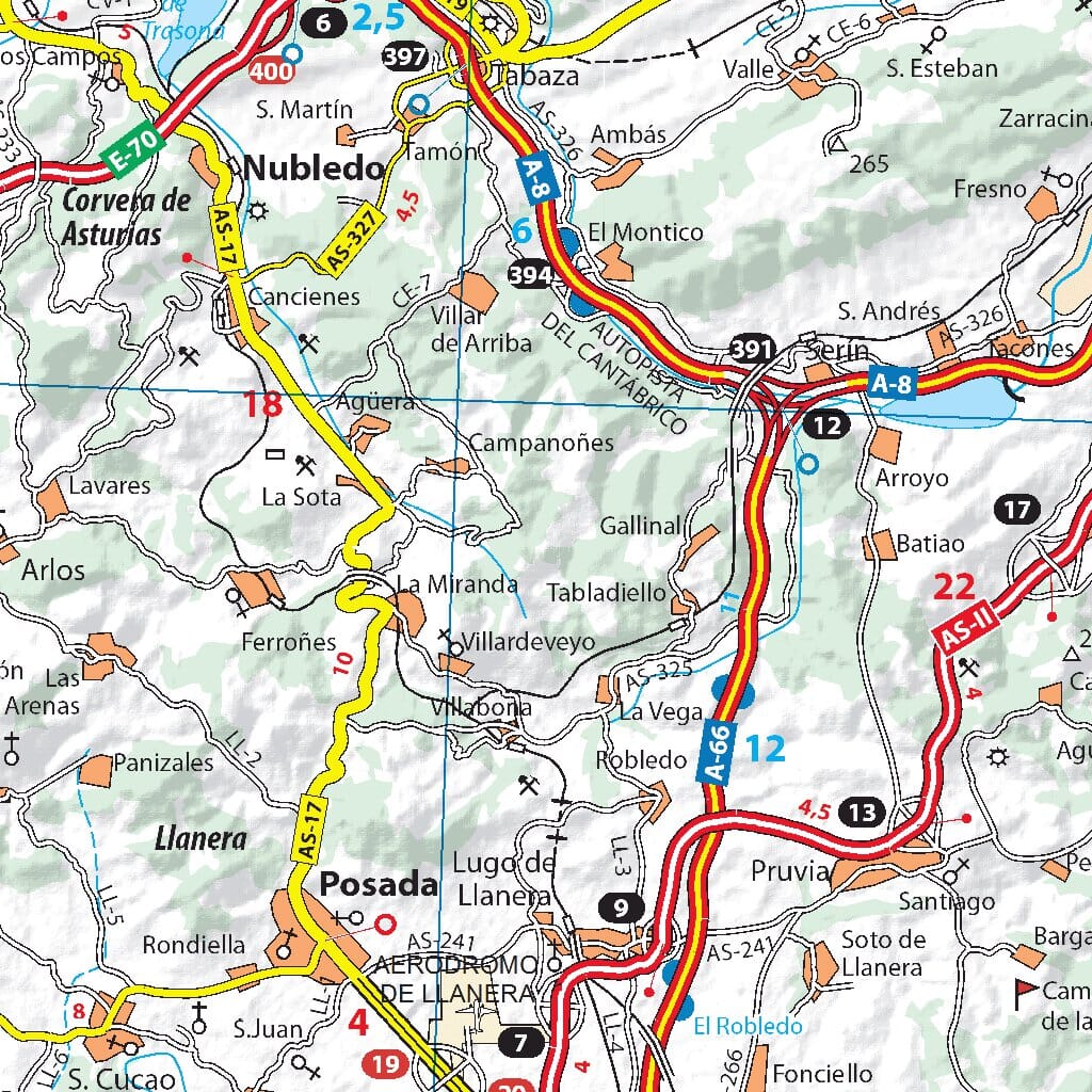 Carte routière n° 142 - Asturies & Costa Verde | Michelin - Zoom Espagne carte routière Michelin