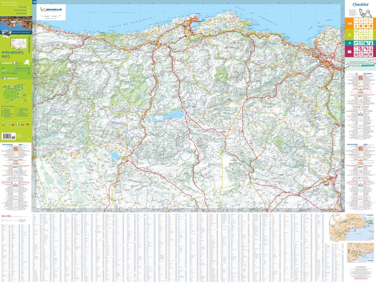 Carte routière n° 143 - Côte Cantabrique | Michelin - Zoom Espagne carte routière Michelin