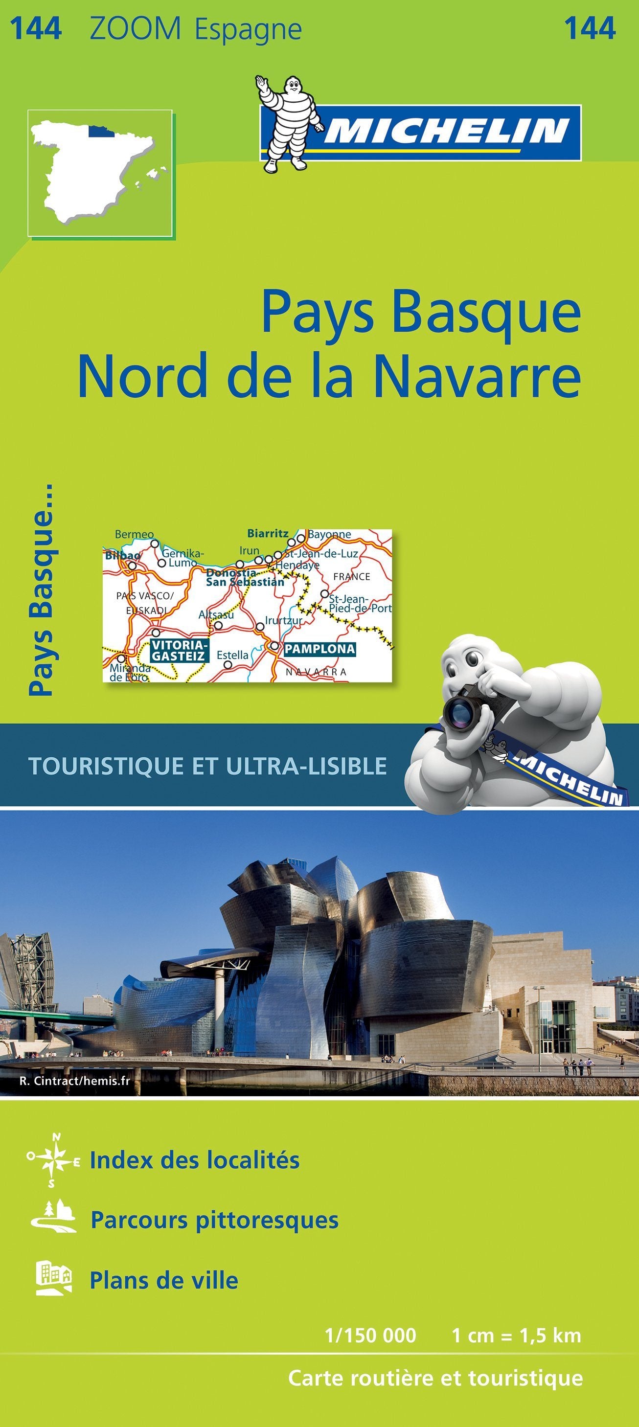 Carte routière n° 144 - Pays Basque, Navarre nord | Michelin - Zoom Espagne carte routière Michelin