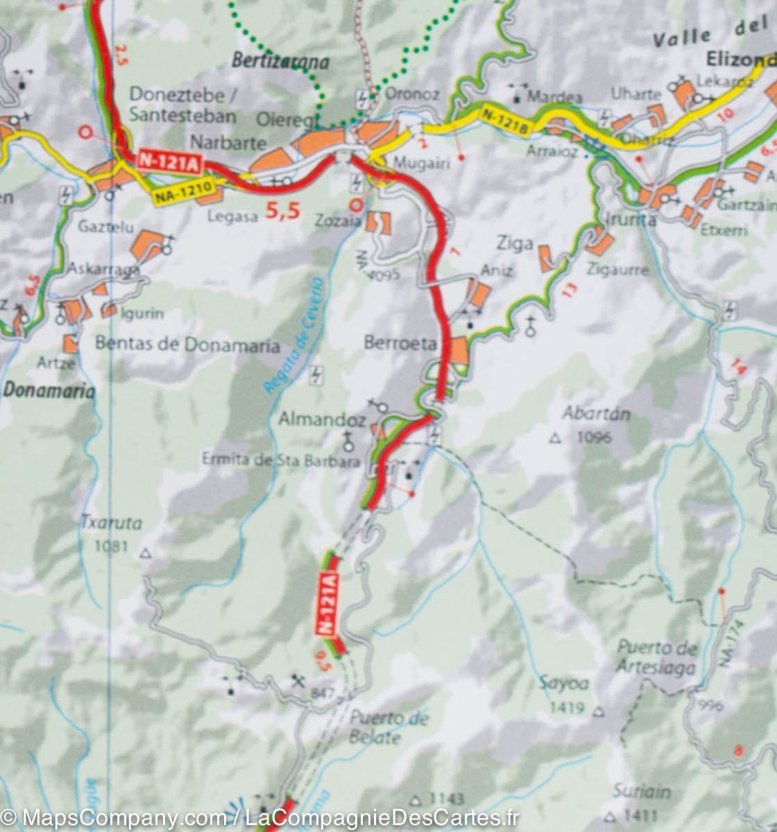Carte routière n° 144 - Pays Basque, Navarre nord | Michelin - Zoom Espagne carte routière Michelin