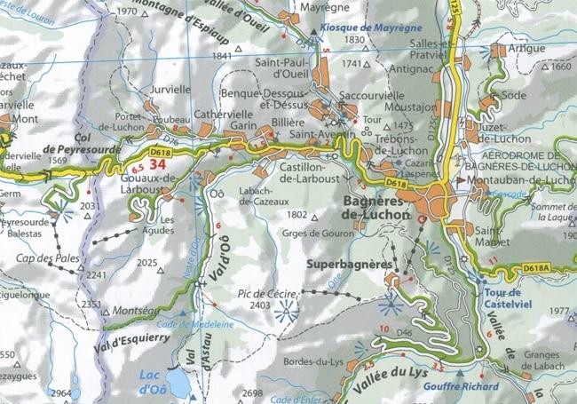 Carte routière n° 145 - Pyrénées Centrales (Béarn, Bigorre, Aragon) | Michelin - Zoom Espagne carte routière Michelin
