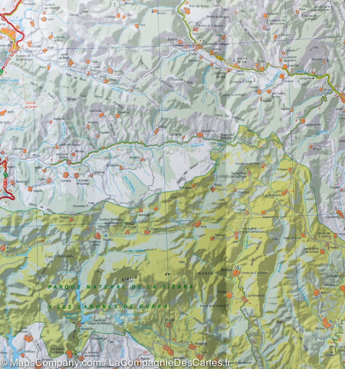 Carte routière n° 145 - Pyrénées Centrales (Béarn, Bigorre, Aragon) | Michelin - Zoom Espagne carte routière Michelin