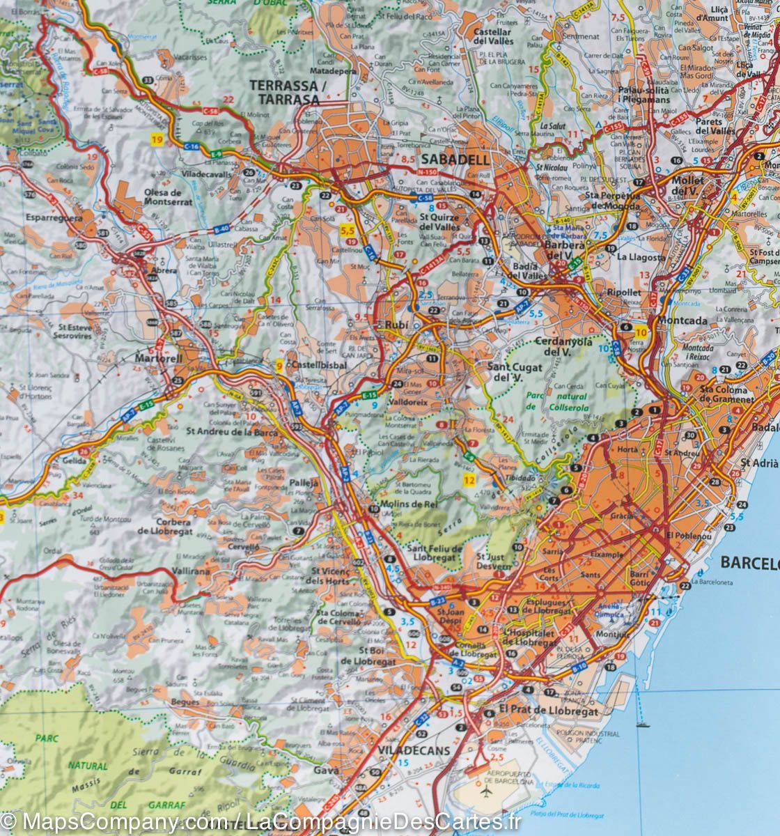 Carte routière n° 147 - Costa Brava & Environs de Barcelone | Michelin - Zoom Espagne carte routière Michelin