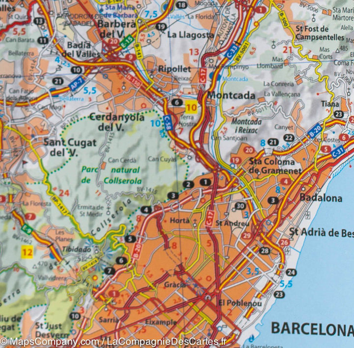 Carte routière n° 147 - Costa Brava & Environs de Barcelone | Michelin carte pliée Michelin 