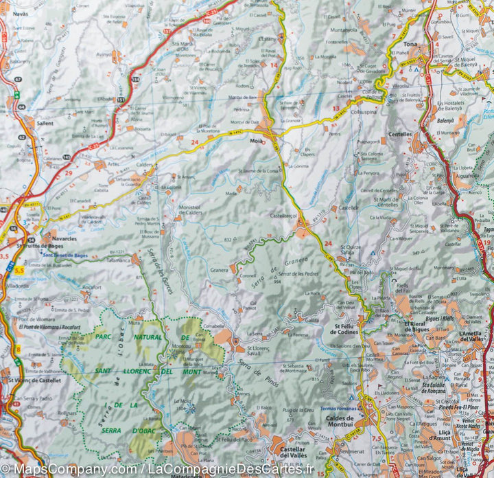 Carte routière n° 147 - Costa Brava & Environs de Barcelone | Michelin carte pliée Michelin 