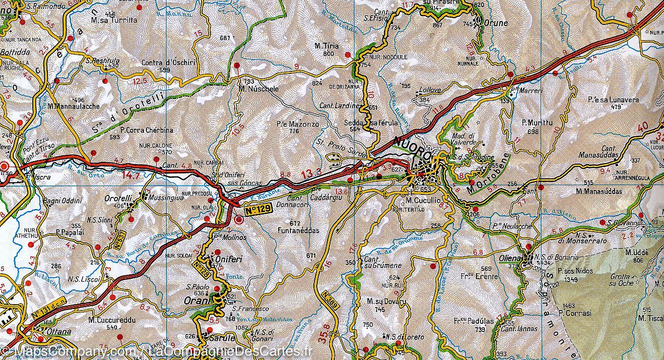 Carte routière n° 15 - Sardaigne | Touring Club Italiano-1/200 000 carte routière Touring Club Italiano