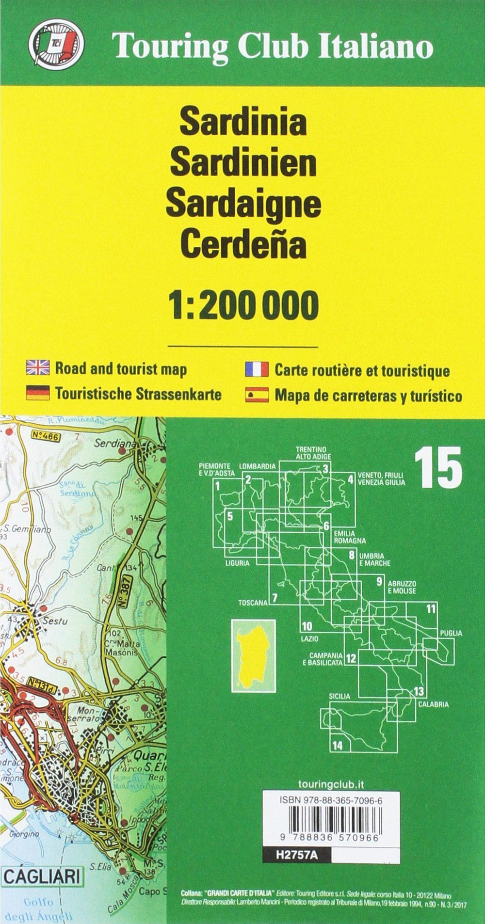 Carte de la Sardaigne #15 | Touring Club Italiano - La Compagnie des Cartes