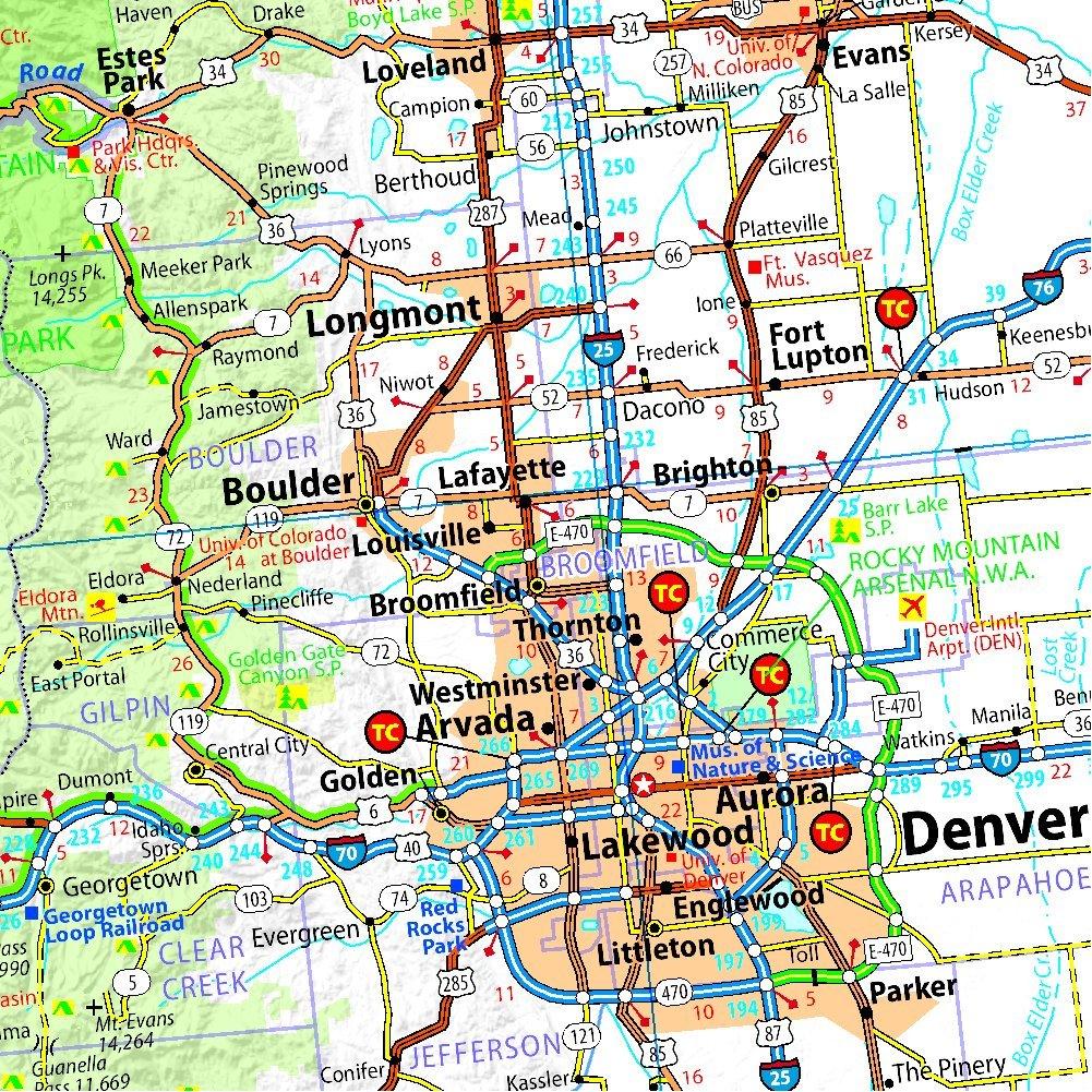 Carte routière n° 175 - Four Corners : Sud des Rocheuses : Arizona, Colorado, Nouveau Mexique, Utah (Etats-Unis) | Michelin carte routière Michelin