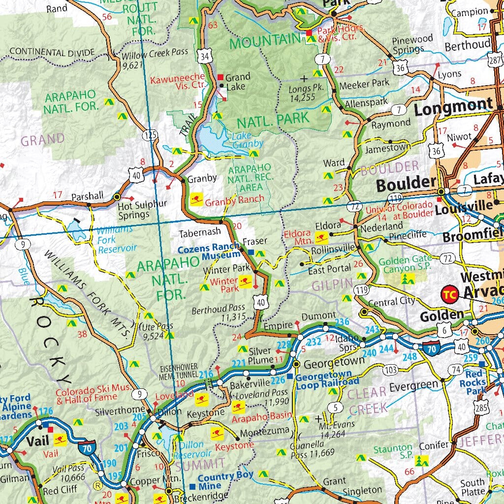 Carte routière n° 175 - Four Corners : Sud des Rocheuses : Arizona, Colorado, Nouveau Mexique, Utah (Etats-Unis) | Michelin carte routière Michelin