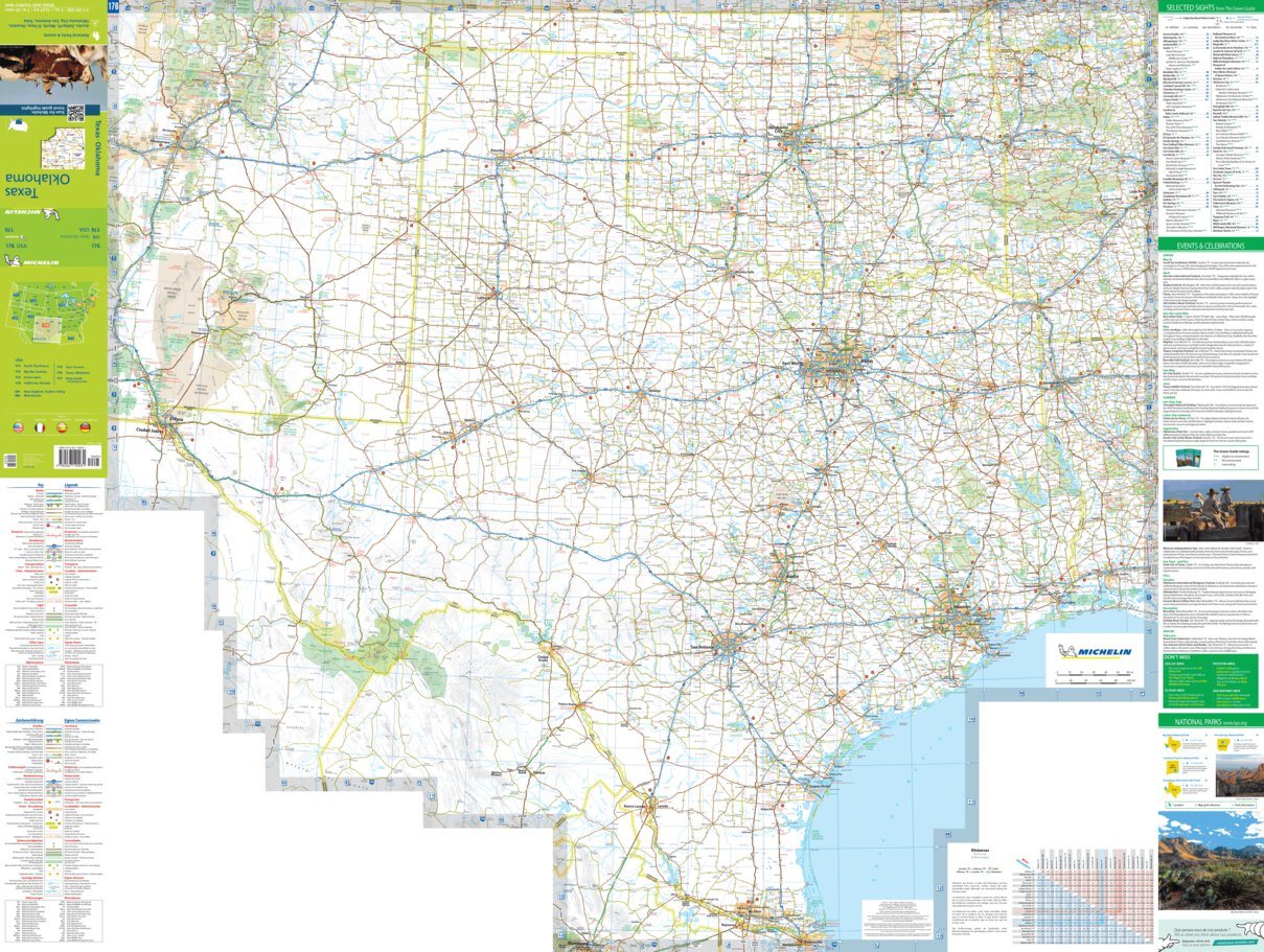 Carte routière n° 176 - Texas et Oklahoma (Etats-Unis) | Michelin carte routière Michelin