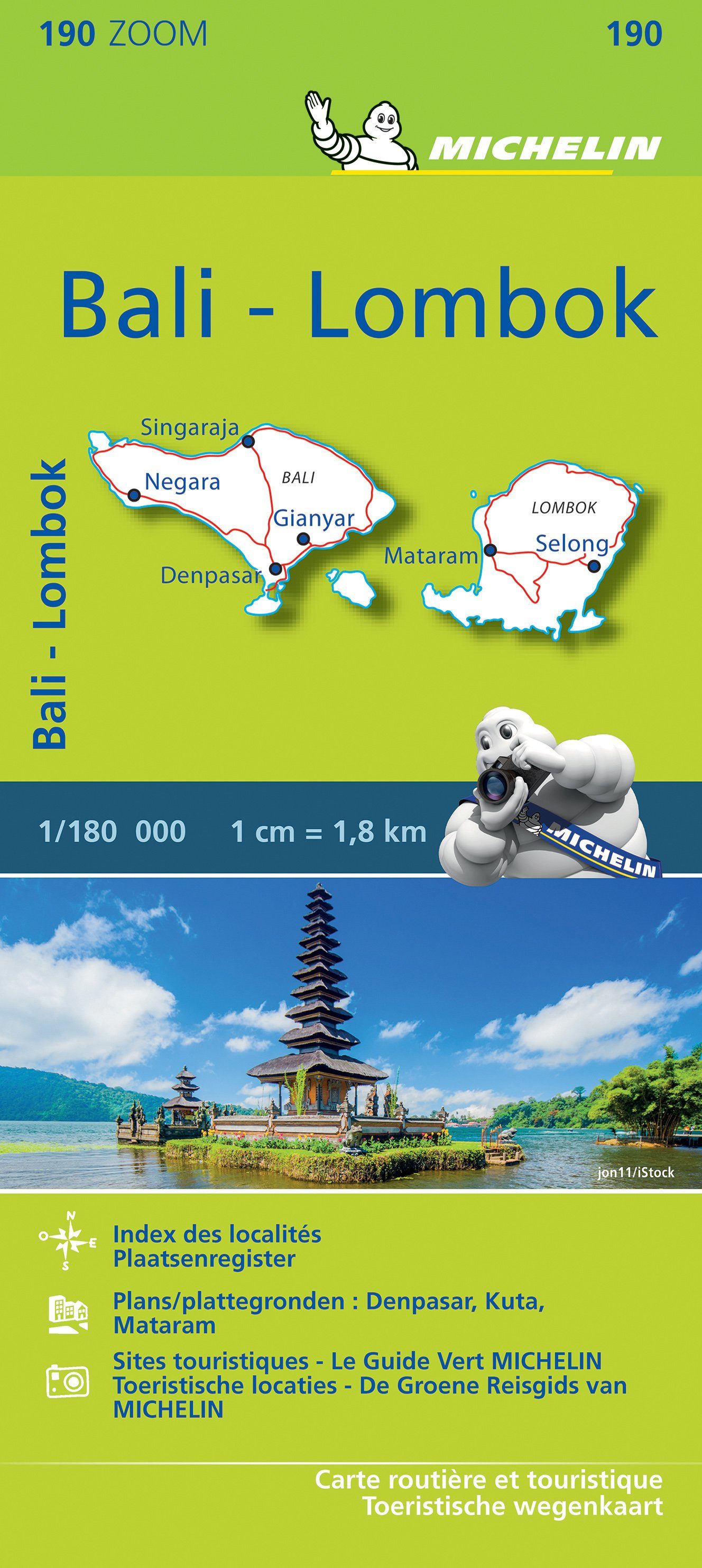 Carte routière n° 190 - Bali et Lombok | Michelin carte routière Michelin
