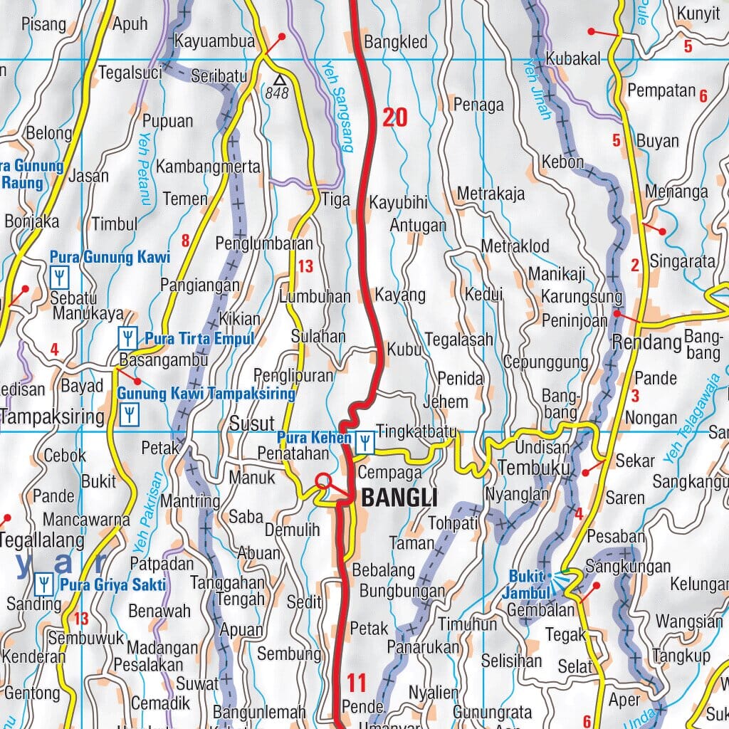 Carte routière n° 190 - Bali et Lombok | Michelin carte routière Michelin