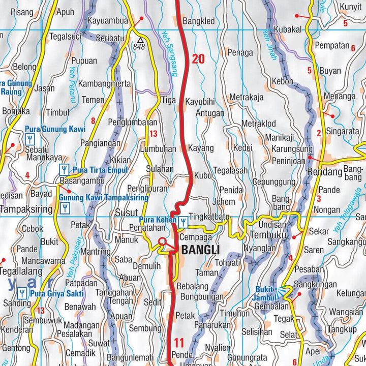Carte routière n° 190 - Bali et Lombok | Michelin carte pliée Michelin 