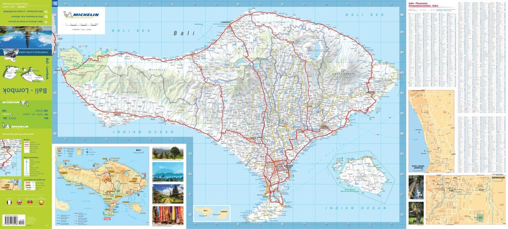 Carte routière n° 190 - Bali et Lombok | Michelin carte pliée Michelin 
