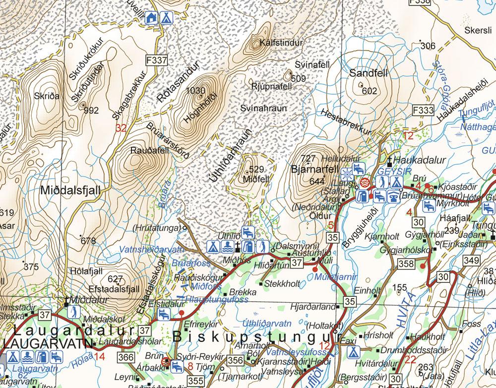 Carte routière de l'Islande Sud-Ouest #2 | Ferdakort - La Compagnie des Cartes