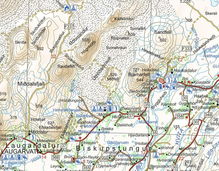 Carte routière de l'Islande Sud-Ouest #2 | Ferdakort - La Compagnie des Cartes