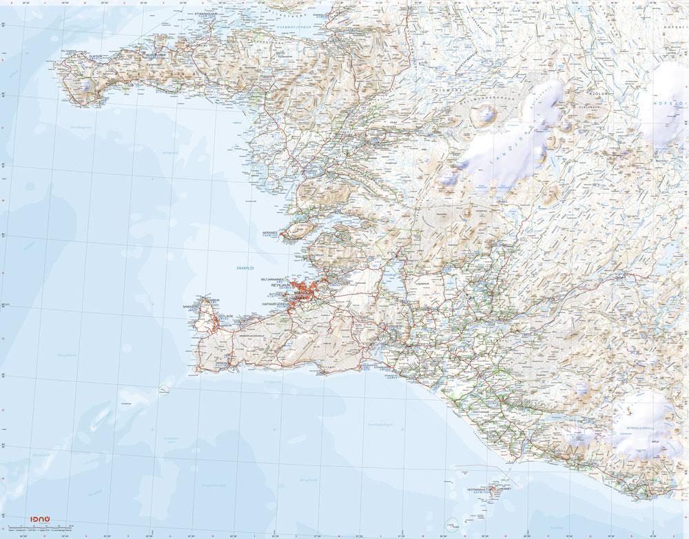 Carte routière n° 2 - Islande Sud-Ouest | Ferdakort carte routière Ferdakort