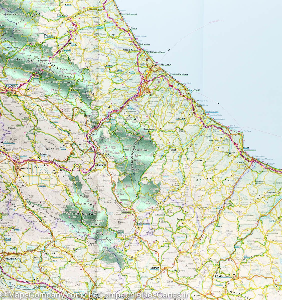 Carte routière n° 2 - Italie centrale | Touring Club Italiano-1/400 000 carte routière Touring Club Italiano