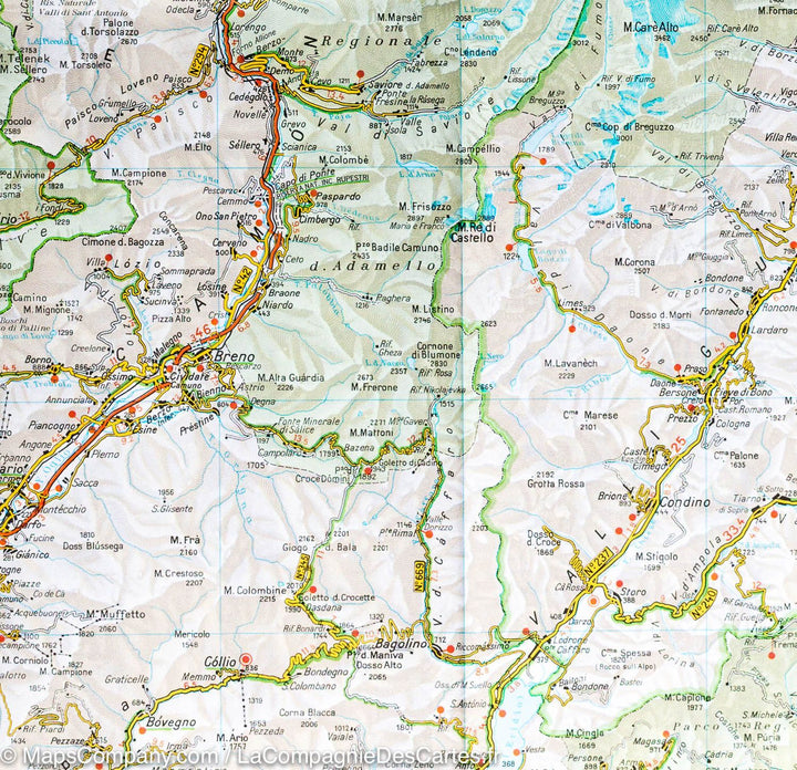 Carte routière n° 2 - Lombardie (Italie) | Touring Club Italiano-1/200 000 carte pliée Touring 