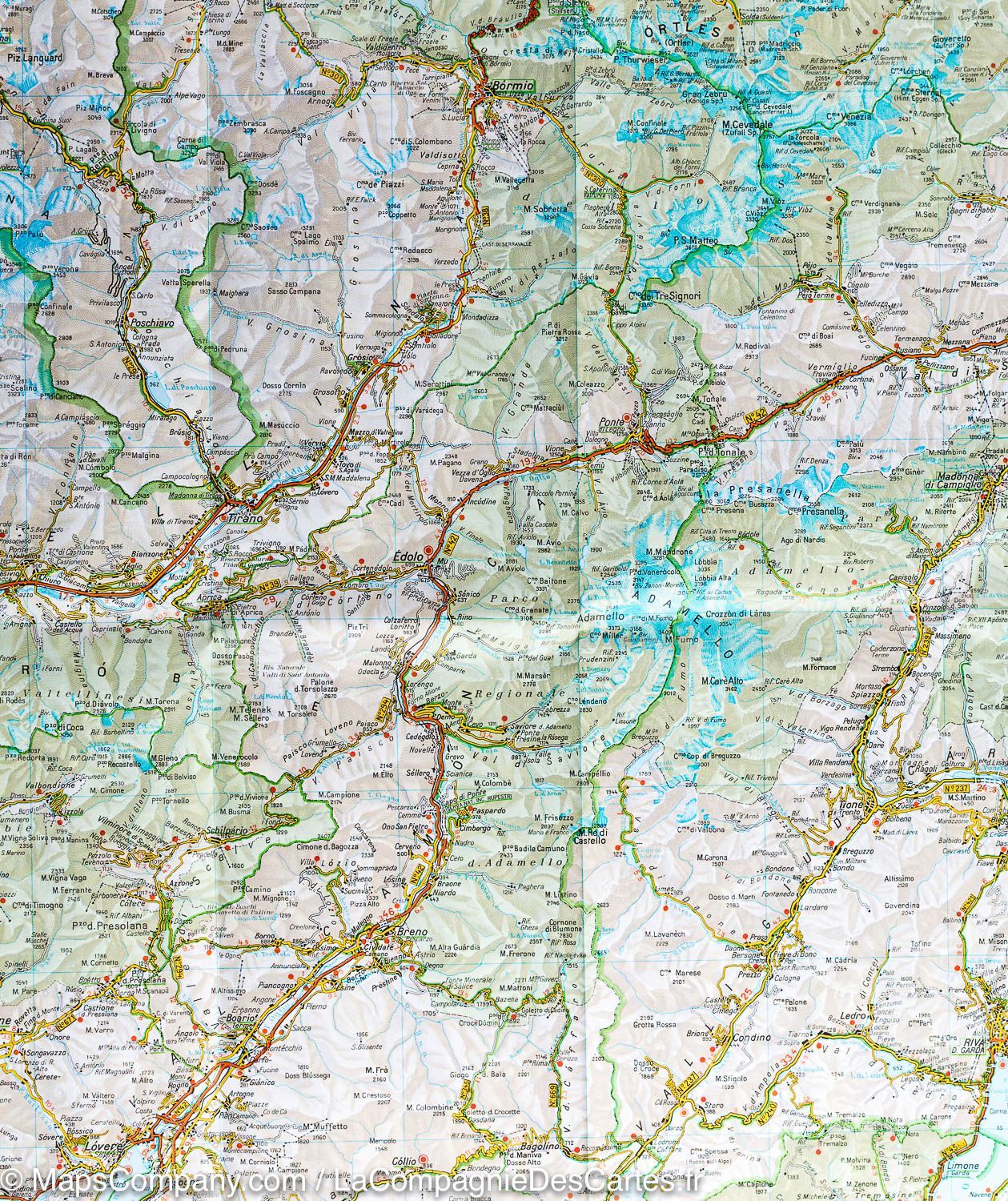 Carte routière n° 2 - Lombardie (Italie) | Touring Club Italiano-1/200 000 carte routière Touring Club Italiano